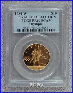 1984-W US Vault Collection $10 Gold Olympic Coin PCGS PR69DCAM