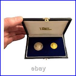 1985 Fiera Milano Bicentenario Manzoni Coin Set 18k Gold & 925 Silver