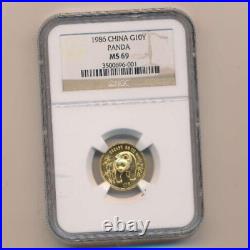 1986 10 Yuan Gold Coin China coin graded NGC MS 69 rare collectibles, 1/10 oz