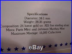 1986 STATUE OF LIBERTY CENTENNIAL COLLECTION GOLD over SILVER