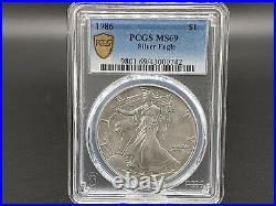 1986 Silver Eagle MS69 PCGS Gold Shield Collection Gorgeous Eye Appeal 43000742