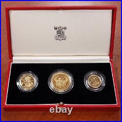 1986 United Kingdom Gold Proof Collection 3 Coin Set. 824 AGW SKU-G1750