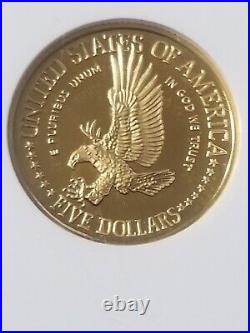 1986-W G$5 Liberty PF69 NGC US Vault Collection gold commemorative