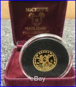 1987/1988 DISNEY1/4 oz. Gold Coin 1987 MERRY CHRISTMAS, REV. 1988 HAPPY NEW YEAR