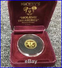 1987/1988 DISNEY1/4 oz. Gold Coin 1987 MERRY CHRISTMAS, REV. 1988 HAPPY NEW YEAR