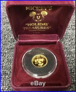 1987/1988 DISNEY1/4 oz. Gold Coin 1987 MERRY CHRISTMAS, REV. 1988 HAPPY NEW YEAR