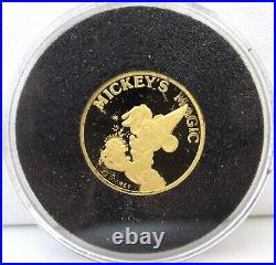 1987 Disney First Edition Mickey's Magic Good Luck Coin 1/4 oz. 999 Fine GOLD