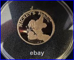 1987 Disney First Edition Mickey's Magic Good Luck Coin 1/4 oz. 999 Fine GOLD