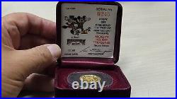 1987 Disney Mickey's Holiday Treasures 1/4 oz. Gold. 999 Coin WithCOA As Shown