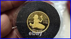 1987 Disney Snow White 1/4 oz. Gold. 999 Coin 50th Anniversary withCOA & BOX