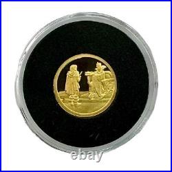 1987 Disney Snow White 50th Hunter & Queen Gold Coin 1/4 oz. 999 LE 347/3500