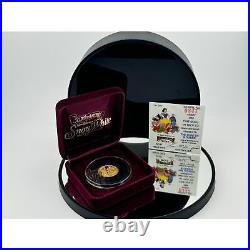 1987 Disney Snow White 50th Hunter & Queen Gold Coin 1/4 oz. 999 LE 347/3500