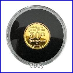 1987 Disney Snow White 50th Hunter & Queen Gold Coin 1/4 oz. 999 LE 347/3500