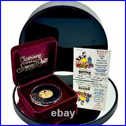 1987 Disney Snow White 50th Hunter & Queen Gold Coin 1/4 oz. 999 LE 347/3500