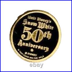 1987 Disney Snow White 50th Hunter & Queen Gold Coin 1/4 oz. 999 LE 347/3500