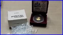 1987 Disney Snow White DOPEY 1/4 oz. Gold. 999 Coin 50th Anniversary withCOA & BOX