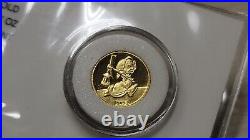 1987 Disney Snow White Dopey 1/10th oz Gold. 999 Coin 50th Anniversary withCOA