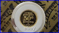 1987 Disney Snow White Dopey 1/10th oz Gold. 999 Coin 50th Anniversary withCOA