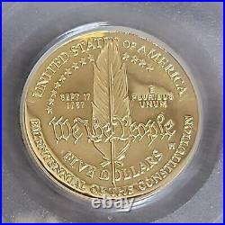 1987 W Proof U. S. Constitution Comm Gold $5 PCGS PR69 DCAM U. S. Vault Collection