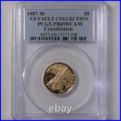 1987-W US Vault Collection Constitution $5 PCGS Certified PR69DCAM US Gold Coin