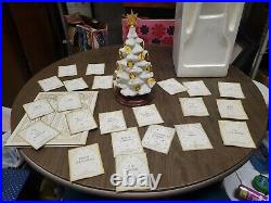 1988 Franklin Mint Christmas Advent Calendar Tree & 24 kt Gold Coin Ornaments