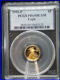 1990 P $5 Proof Gold Eagle PCGS PR69 DCAM East Coast Coin & Collectables, Inc