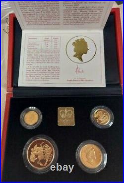 1990 United Kingdom Gold Proof Sovereign Four Coin Collection Rare