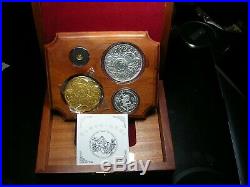 1991 China 10th Anniversary Panda Collection 4 coin Gold Silver Set Box COA