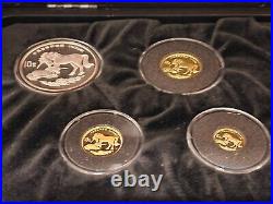 1995 China Unicorn Collection Boxed Gold & Silver Proof Set 2500 Mintage