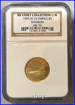 1995-W Olympics Stadium $5 Gold Coin NGC MS70 US Vault Collection L/M