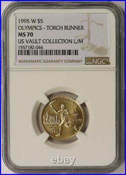 1995-W Torch Runner Modern Gold Commemorative $5 MS 70 NGC US Vault Collection