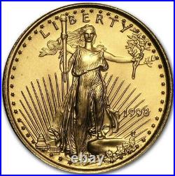 1998 Five Dollar American Gold Eagle. 999 1/10 oz Gold. Highly Collectible