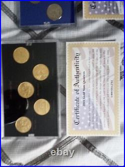 1999-2005 complete state quarter collection, gold, platinum, d & p mint edition