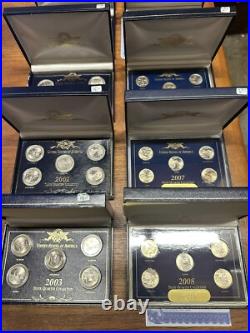 1999-2008 State Quarter Collection US Commemorative Gallery Acrylic & Blue Case