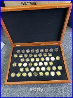 1999-2009 COMPLETE SET ALL 50 States U. S. Quarters 24K GOLD PLATED Coins Box