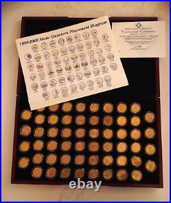 1999-2009 Gold Plated State & Territory Quarter Collection 56 coins, Philadelphia