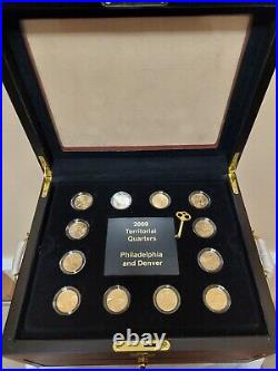 1999-2009 Gold Toned Quarters Collection Chest P & D Mints 112 Coins