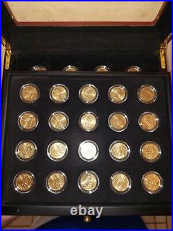 1999-2009 Gold Toned Quarters Collection Chest P & D Mints 112 Coins