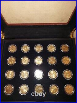 1999-2009 Gold Toned Quarters Collection Chest P & D Mints 112 Coins