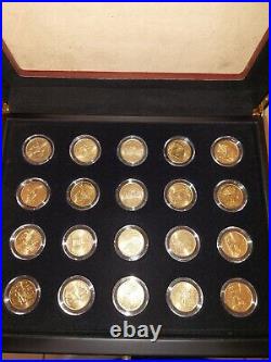 1999-2009 Gold Toned Quarters Collection Chest P & D Mints 112 Coins