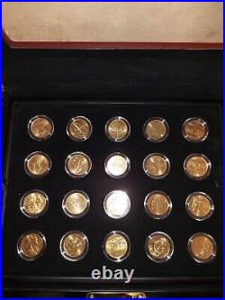 1999-2009 Gold Toned Quarters Collection Chest P & D Mints 112 Coins