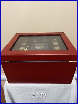 1999-2009 Gold Toned Quarters Collection Chest P & D Mints 112 Coins