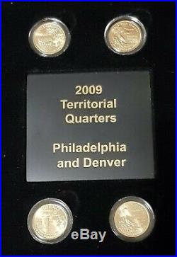 1999 2009 US Territories State Quarter Collection, Gold Edition, 112 coins, P+D