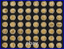 1999-2021 State & National Park Quarter Gold Layered Collection in Wood Display