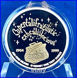1999 Disney 1 Oz. Silver + 24K Gold Mary Poppins 35th Anniversary #436/2000