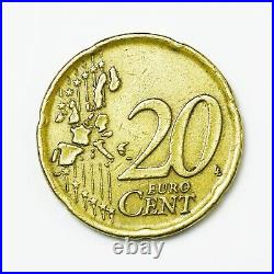1999 Spain Rare coin 20 Euro Cents 1st type, 1st map, Cervantes collectible coin