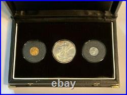 1999 US Modern Liberty Collection, $1 Silver, $5 Gold & $10 Platinum Eagles