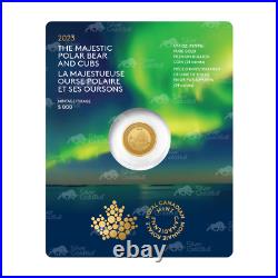 1/10 oz 2023 The Majestic Polar Bear and Cubs Gold Coin Royal Canadian Mint