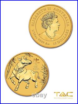 1/10 oz Gold Coin 2021 Year of the Ox Perth Mint