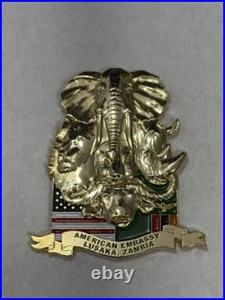 1/1 GOLD ONLINE CHALLENGE COIN Marine Security Guard Detachment Lusaka Zambia